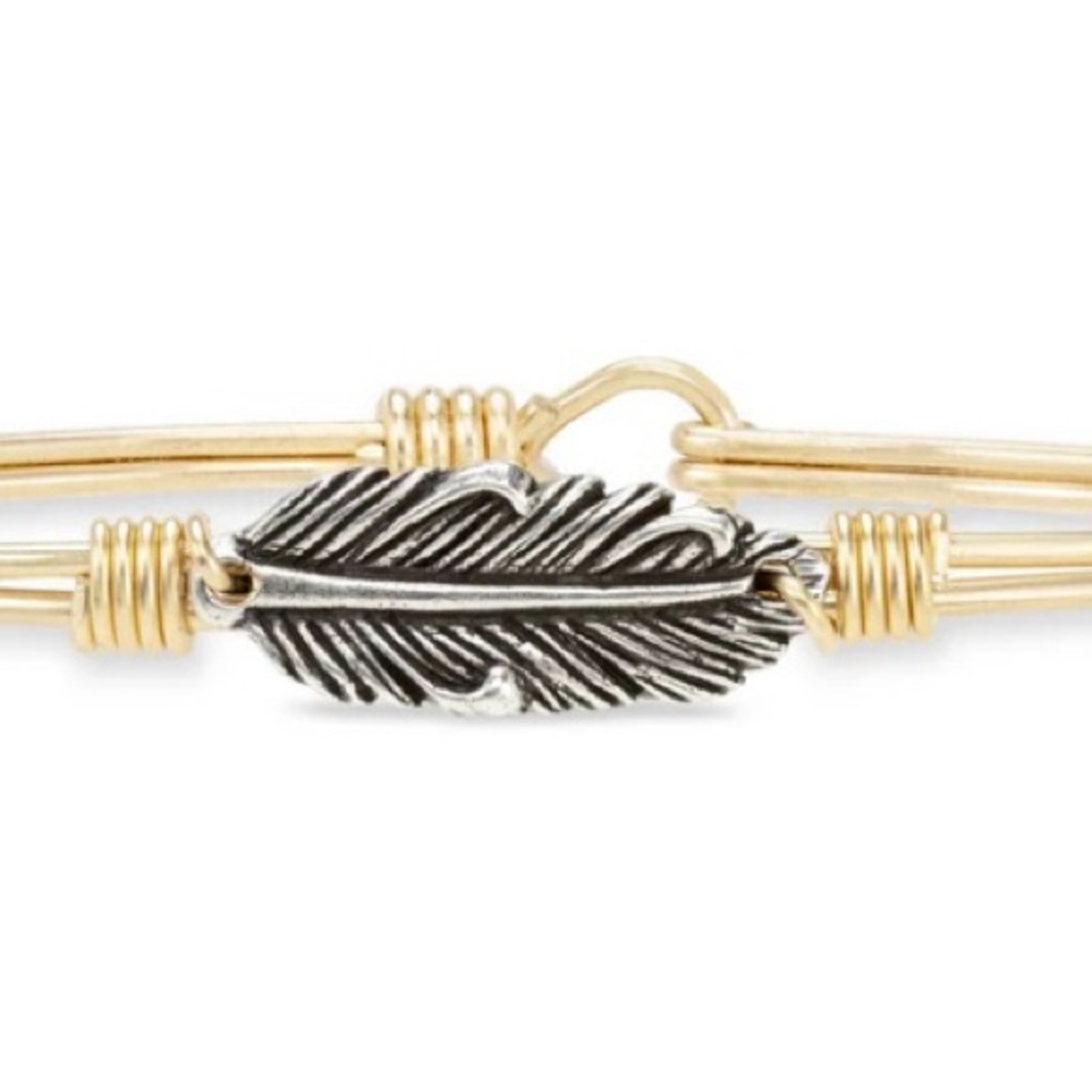 Luca + Danni Brass and Silver Feather Charm Bracelet